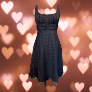 Evan Picone Black Polka Dot Sleeveless Shimmery Mini Dress Size 6P